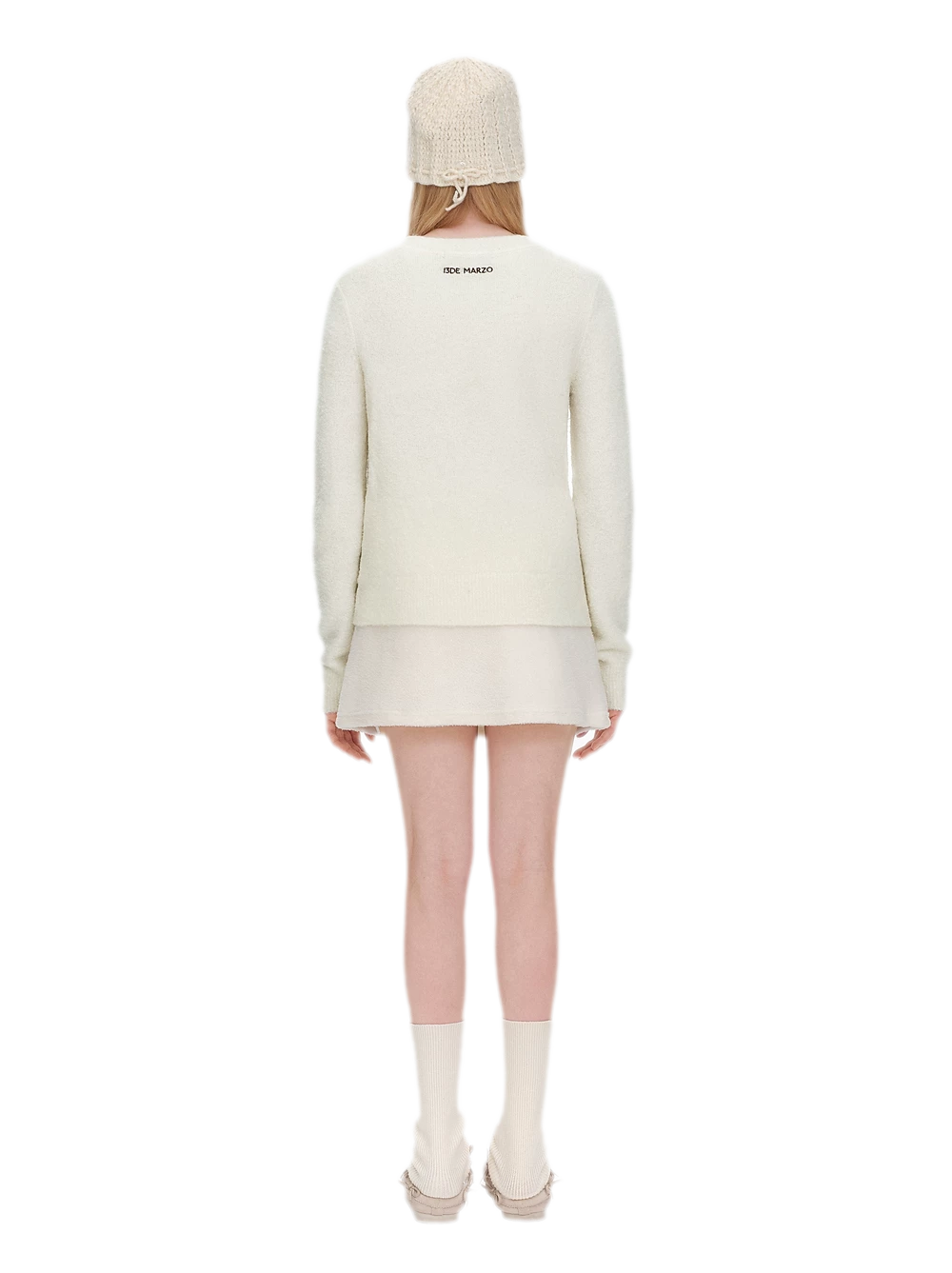 Fuzzy Appliqué Pullover Sweater