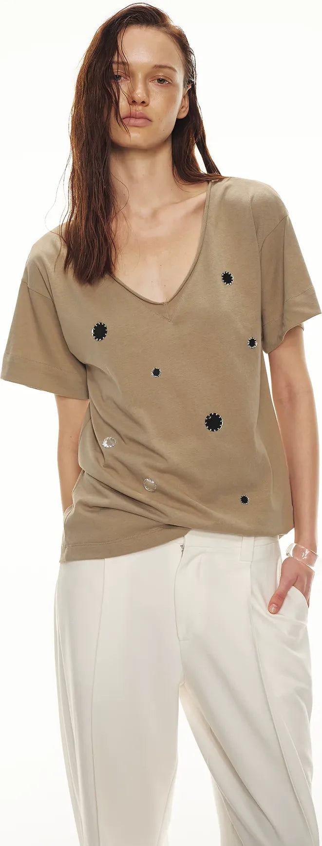 Relaxed Stylish V-Neck Short Sleeve T-Shirt