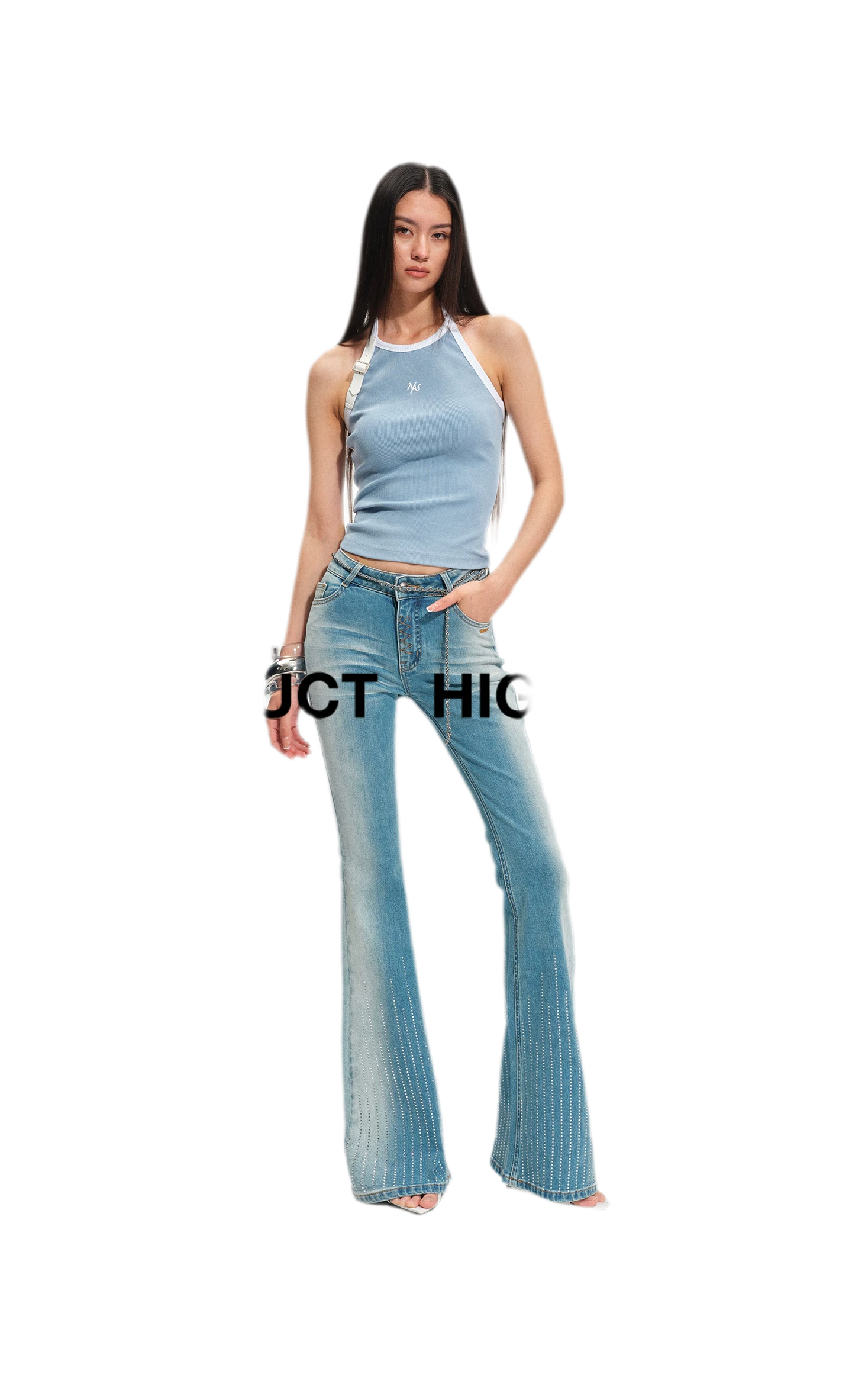 Shimmer Micro-Flare Jeans