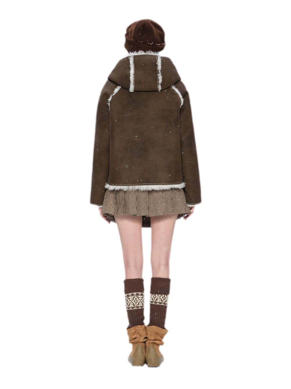 Veste courte réversible en fausse fourrure