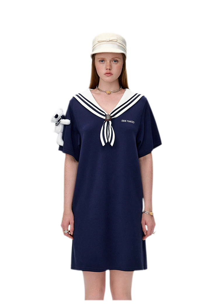 Sailor Collar T-Shirt Dress