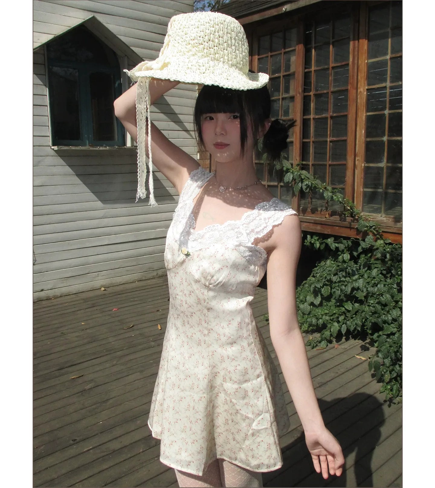 Vintage Leopard Lace Splice A-Line Dress