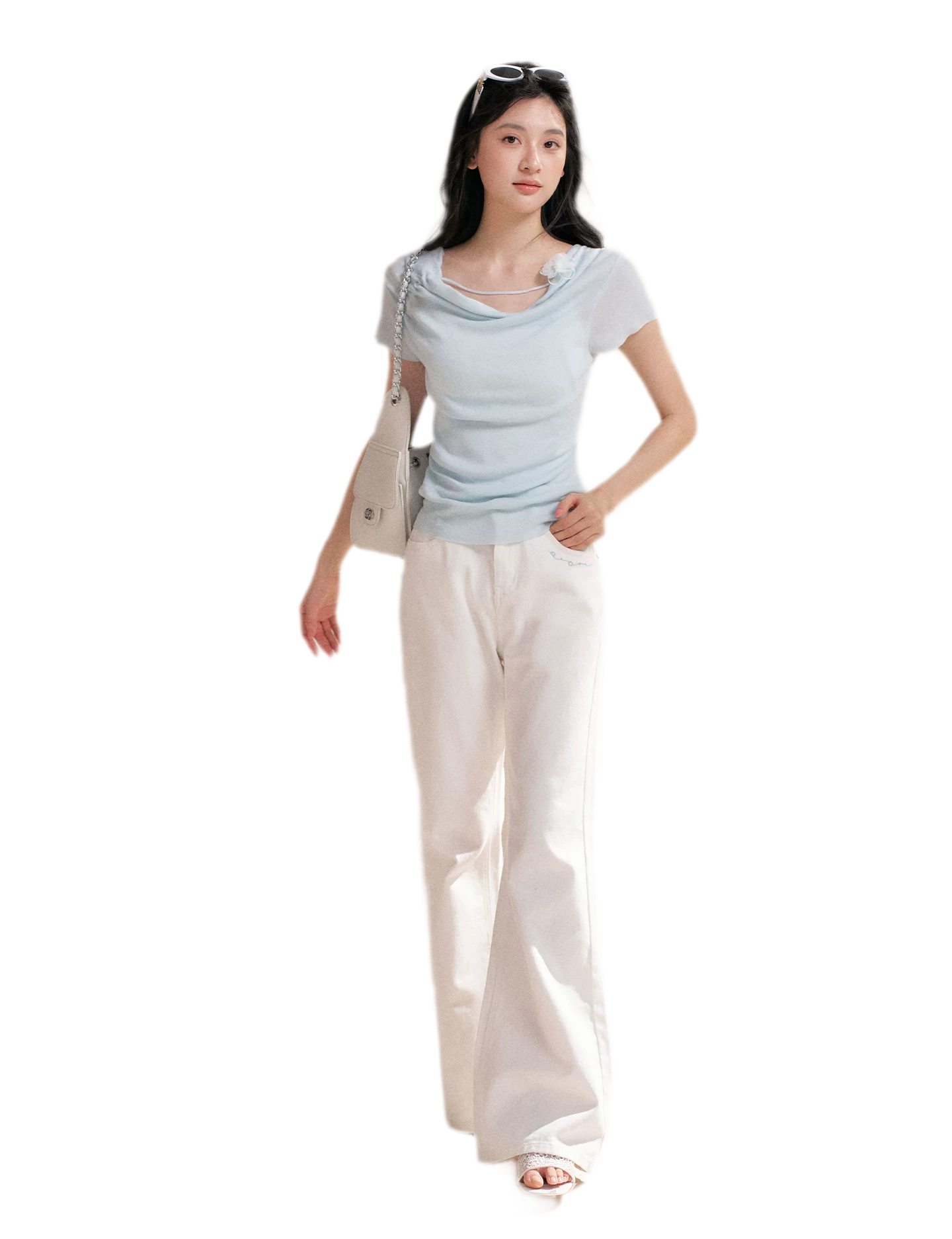Lyocell Cowl Flower Tee