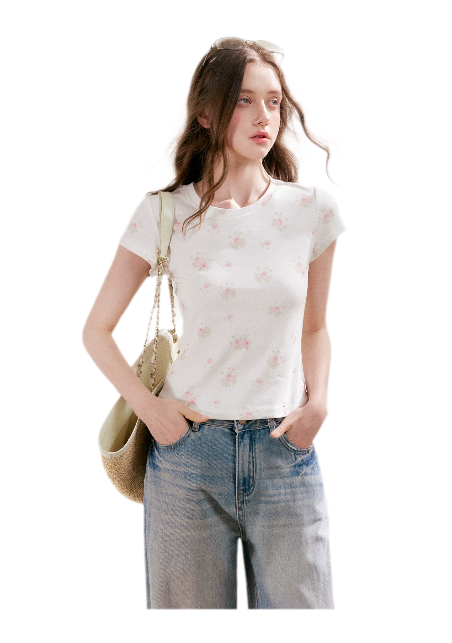 Rose Print Tee