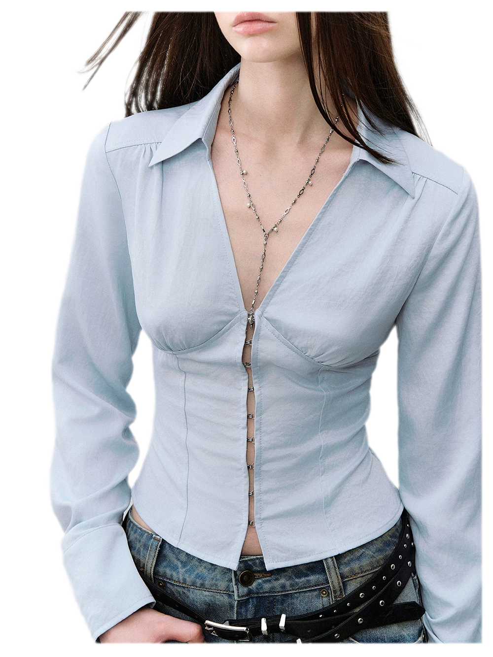 Cutout Tie Waist Shirt