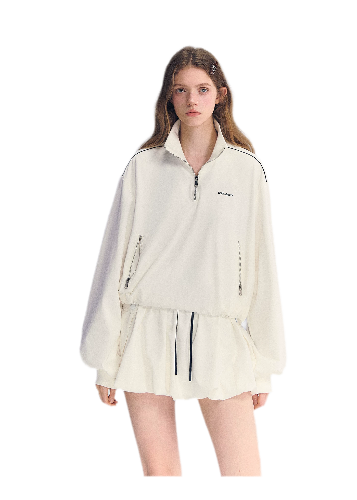 Half-Zip Drawstring Jacket