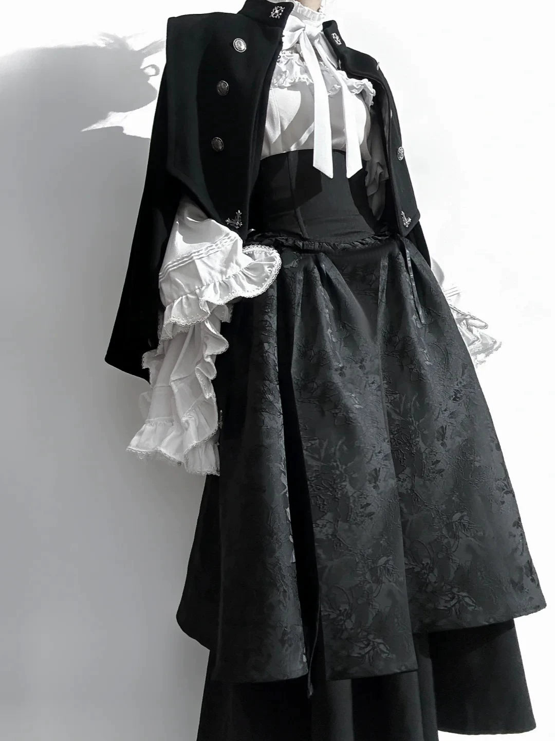 Victorian Ruffle Blouse Skirt Set