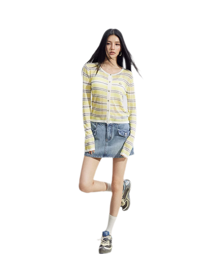 Striped Ice Silk Cardigan