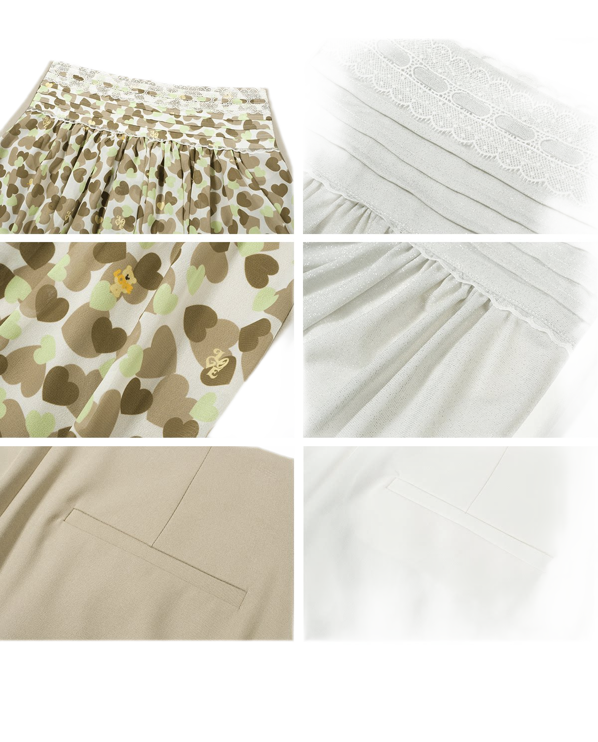 Chiffon Contrast A-Line Skirt