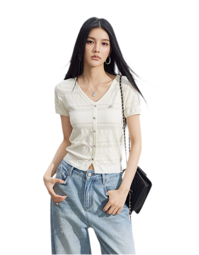 Openwork Knit Tee