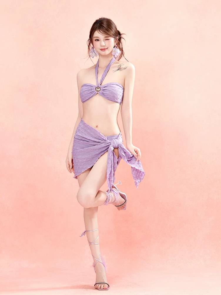 Purple Tie Bikini Set