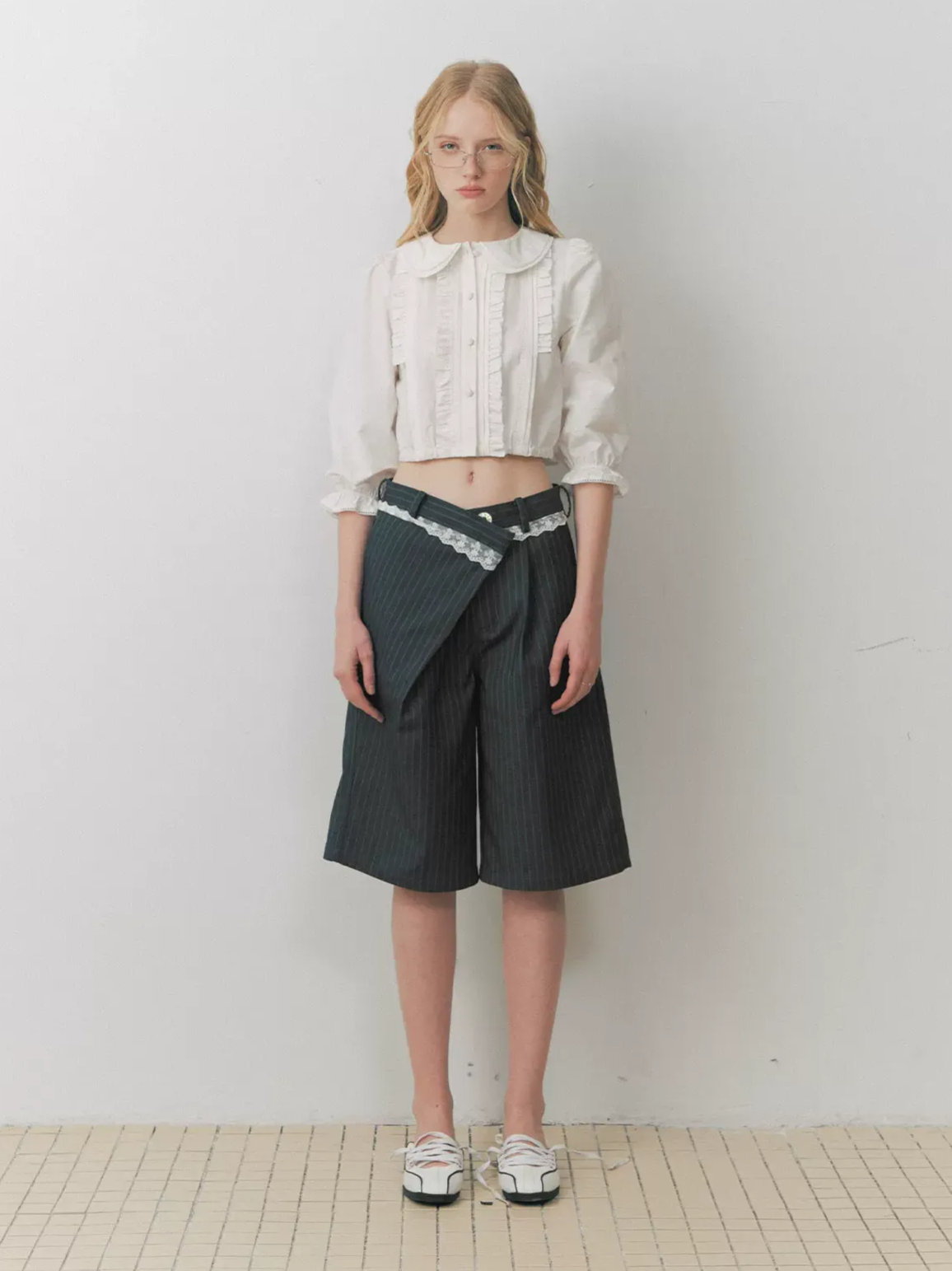 Grey Stripe Tailored Pants