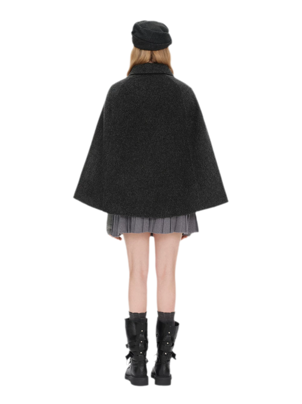 Cappotto mantella in peluche con fiocco
