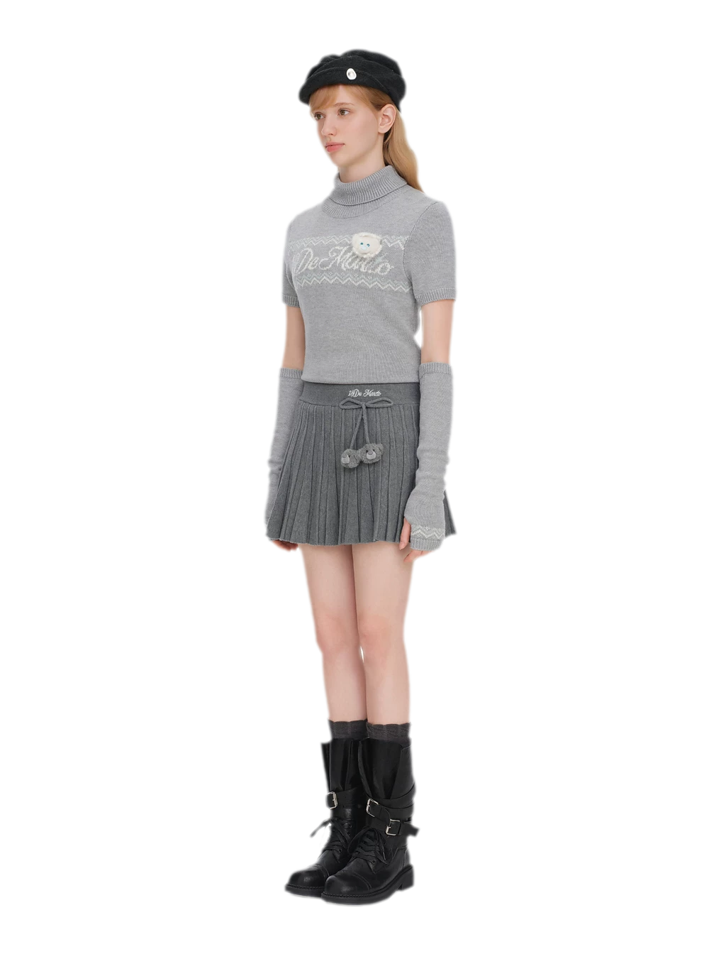 Plissierter Strick-Minirock