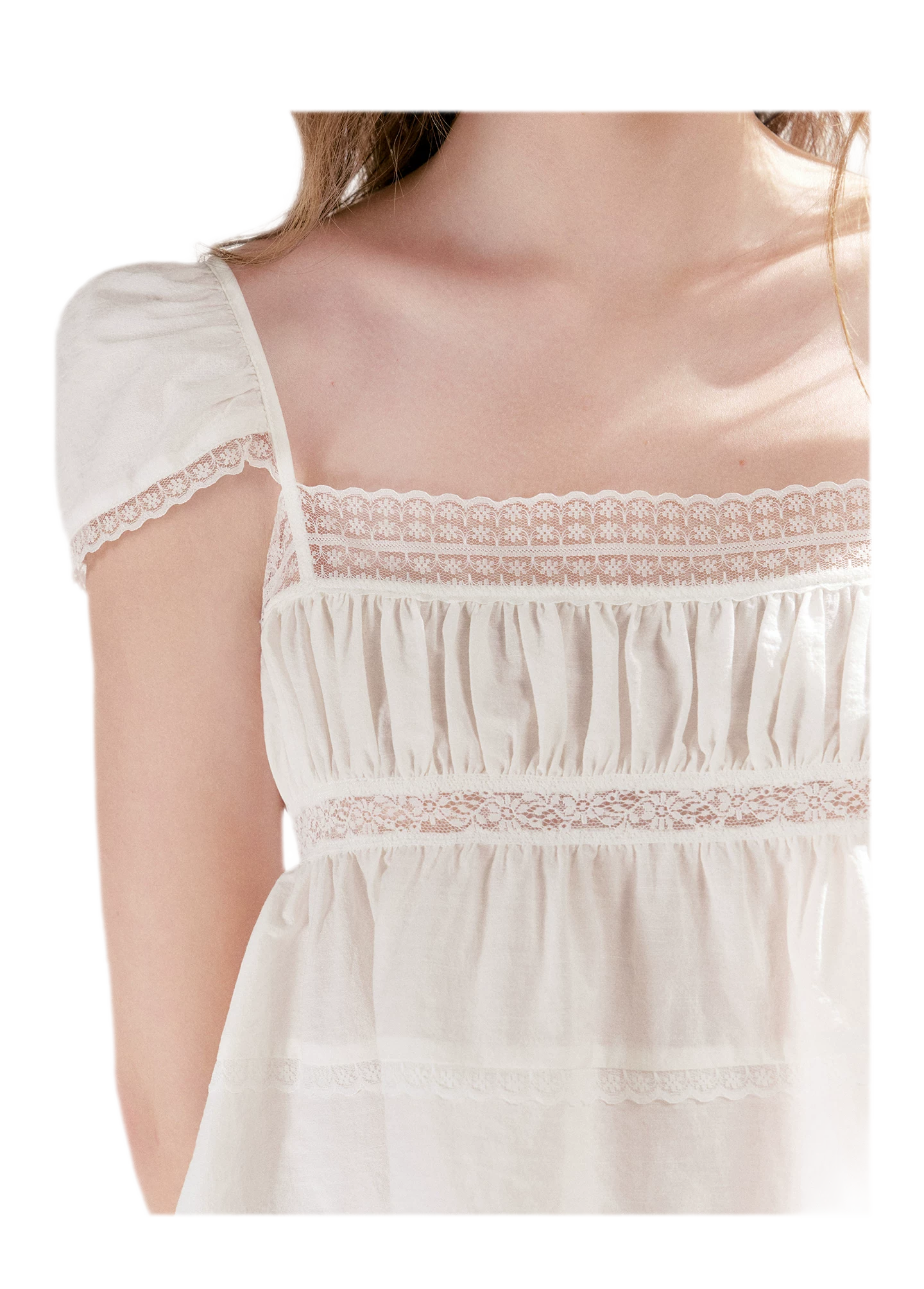 Lace Trim Square Top