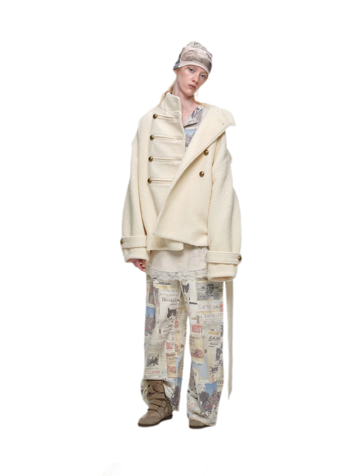 Wool Blend Napoleon Coat