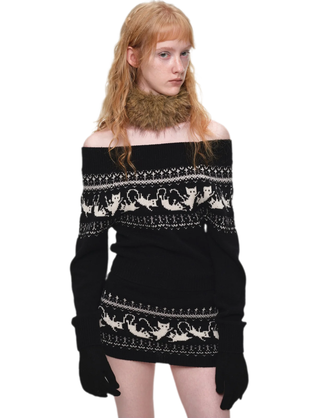 Haut en maille pour chat Fair Isle