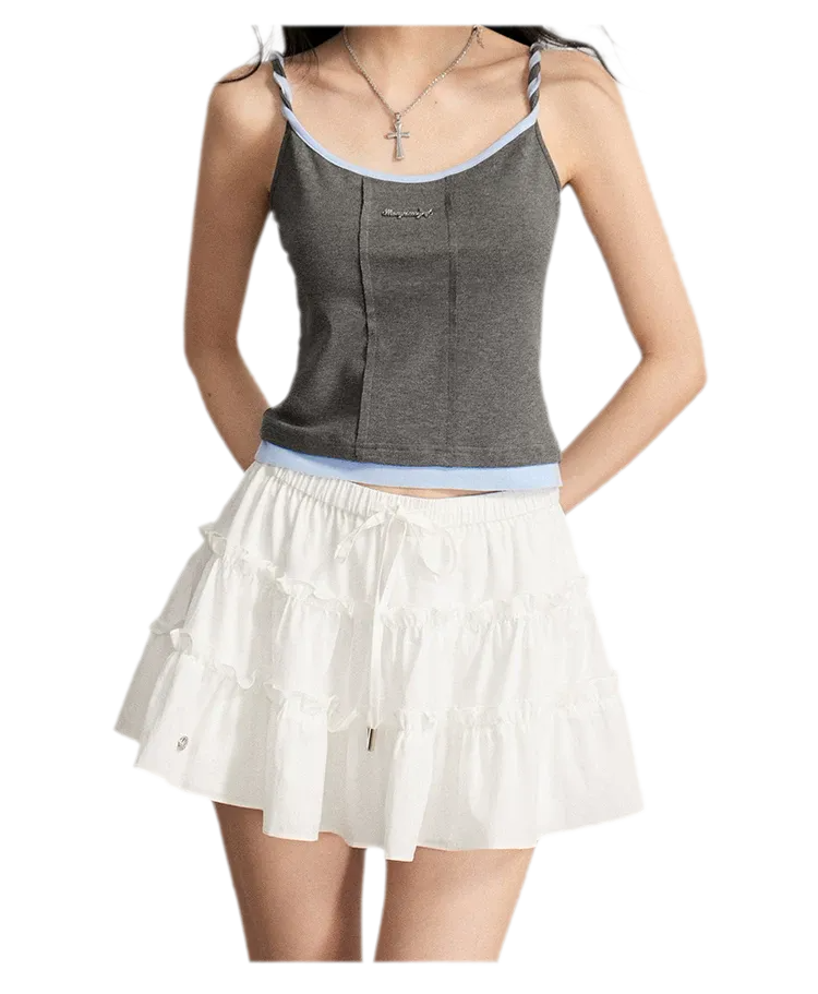 Lace Tiered Mini Skirt