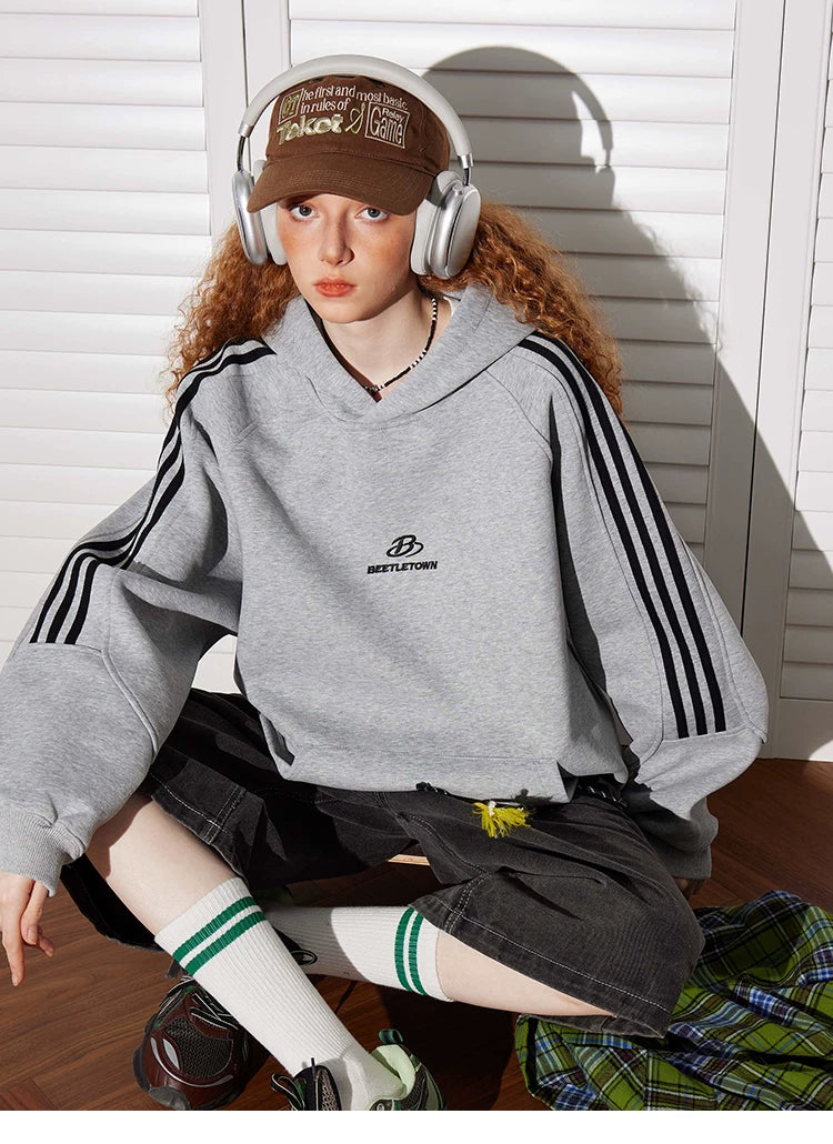 Striped Oversized Pullover Hoodie