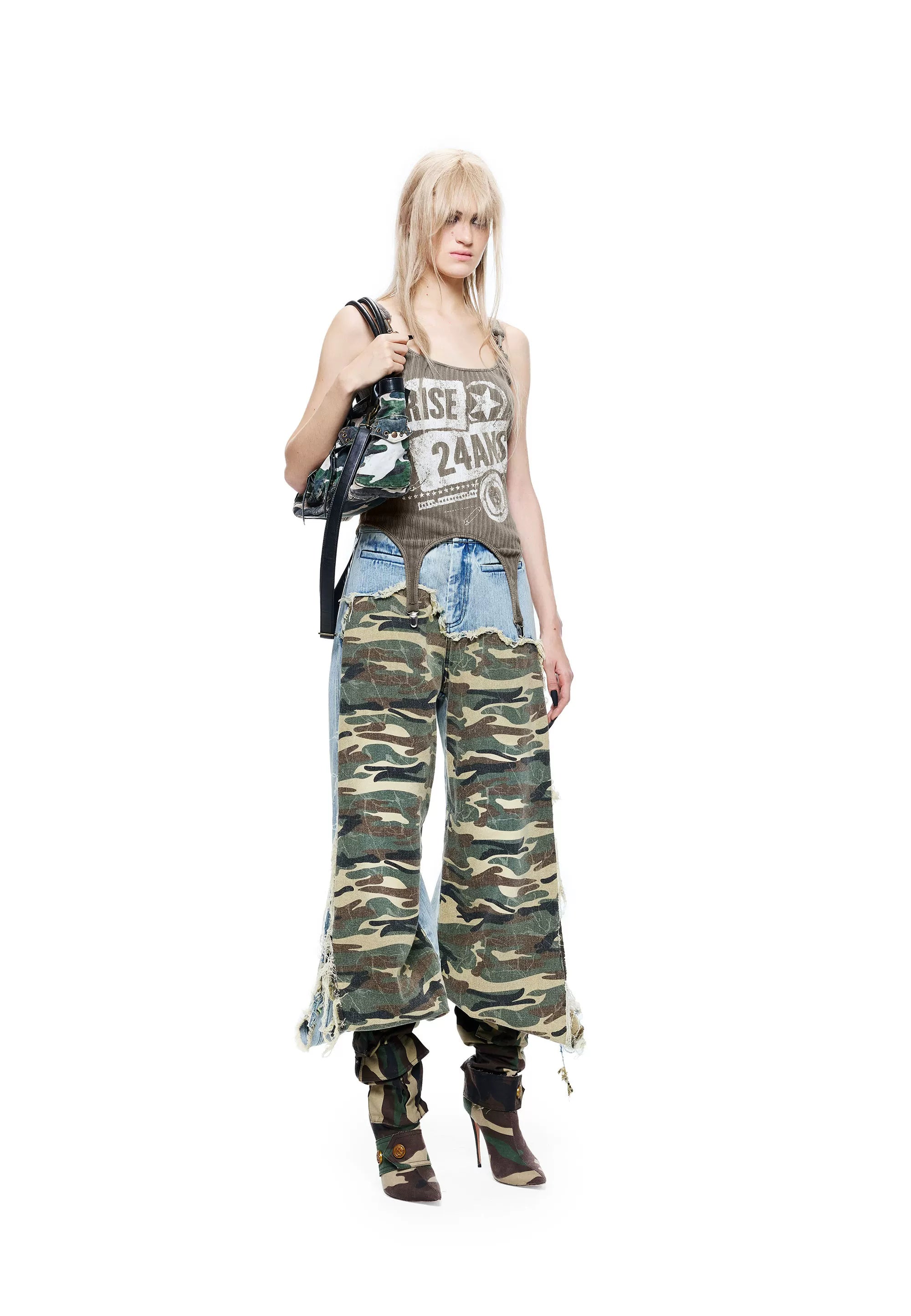 Lightweight Spicy Girl Tank Top with Distressed
