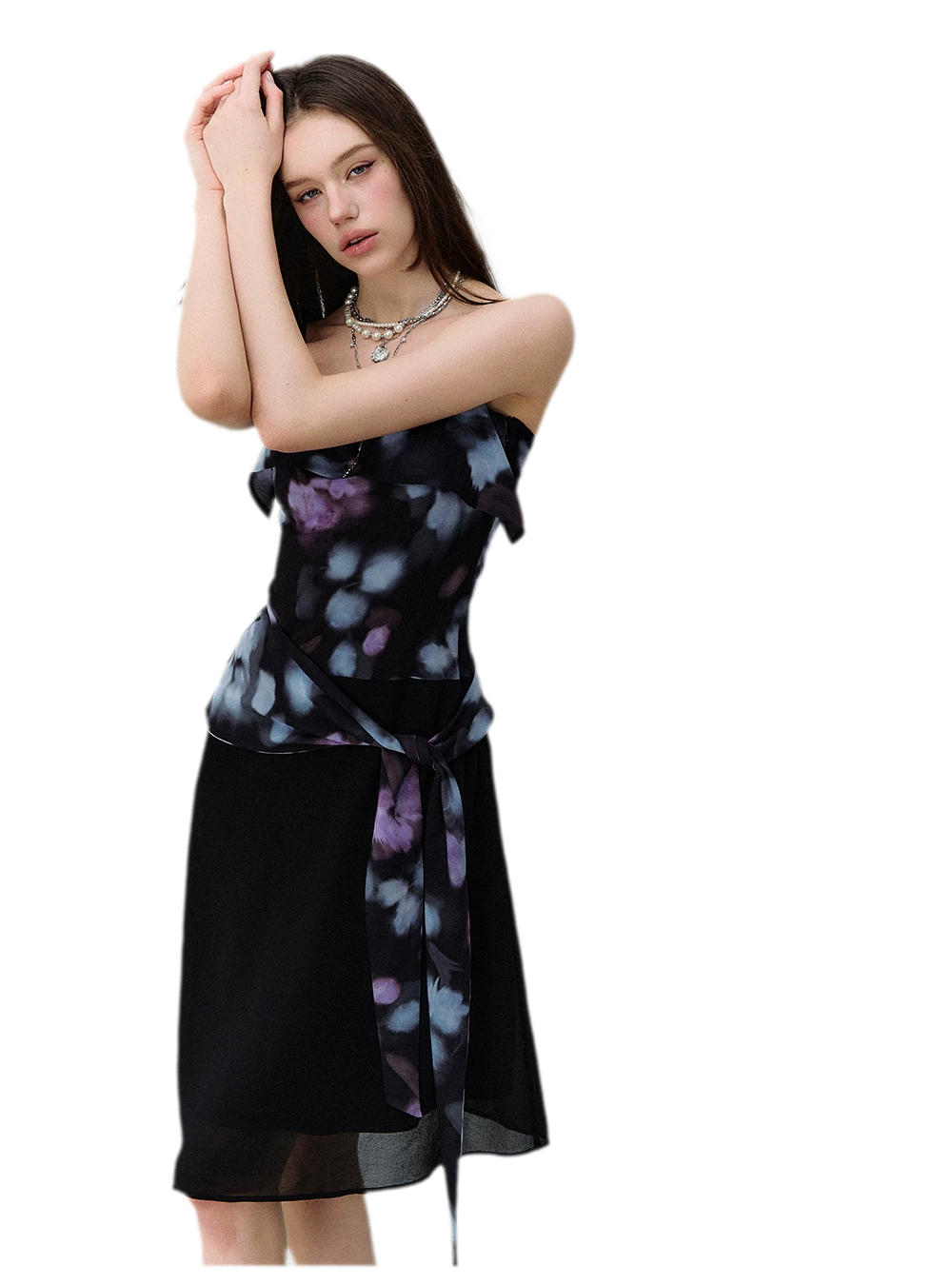 Irregular Tie-Dye Print Dress