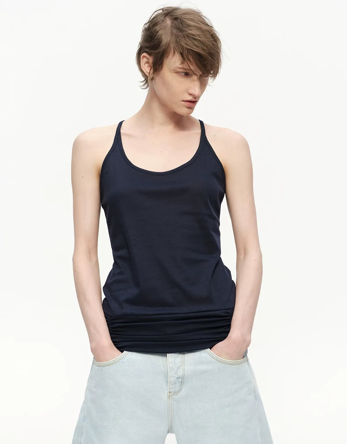 Lyocell Ruched Racerback Tank