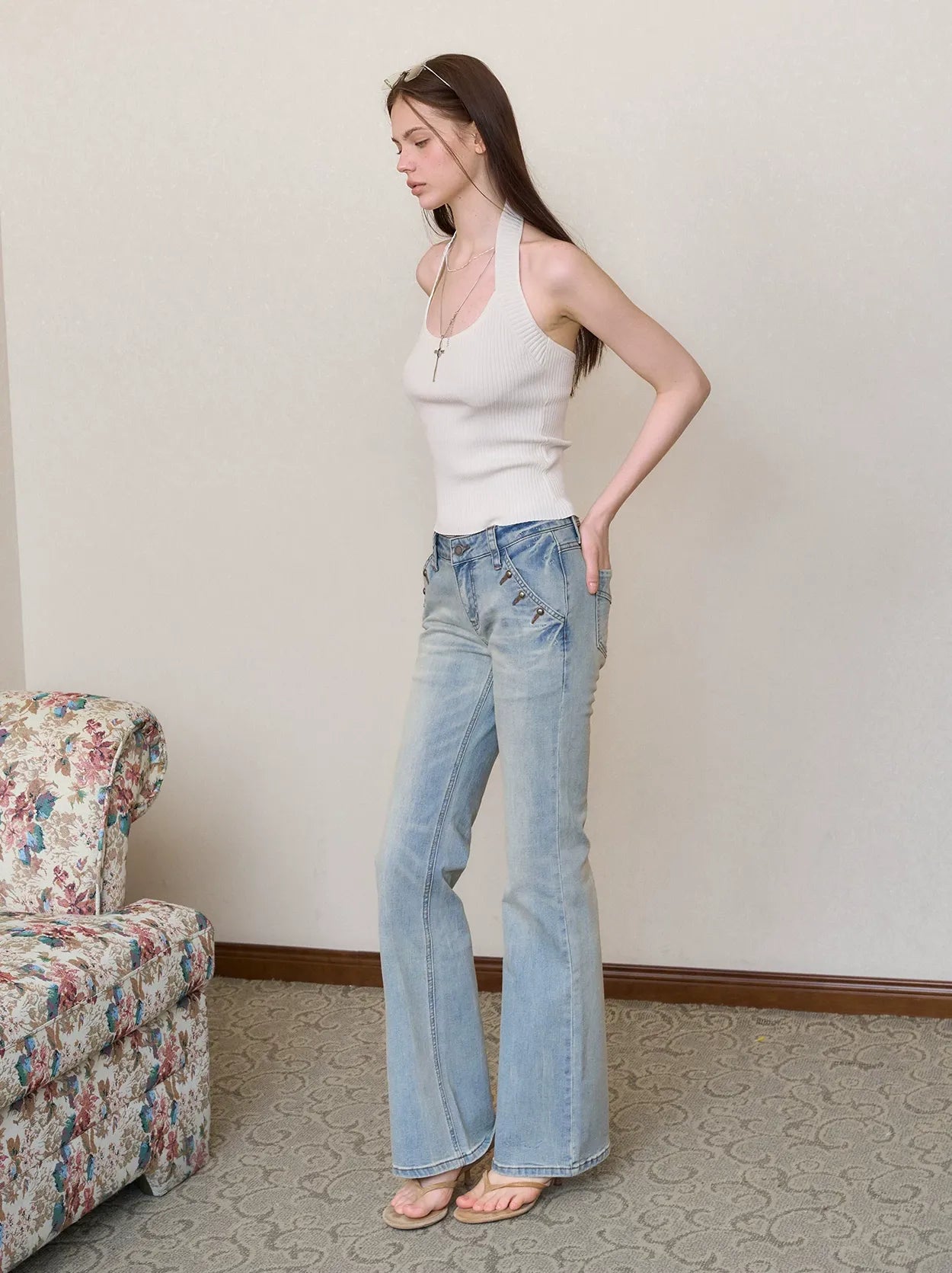 Vintage Low Rise Flare Jeans