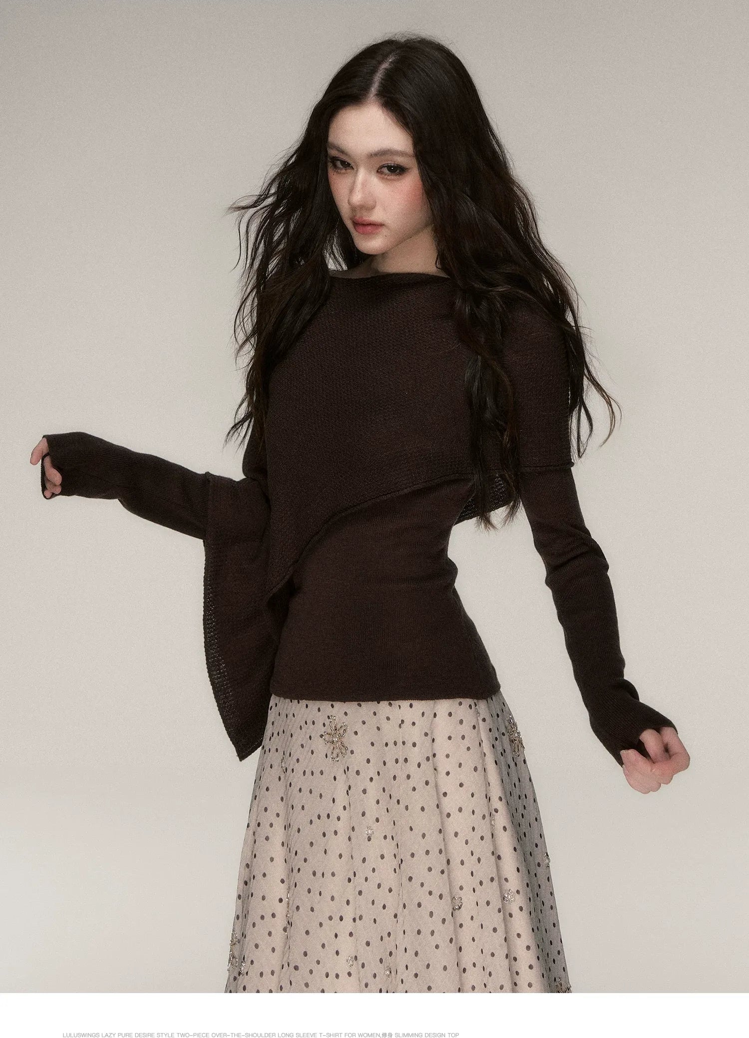 Stretch Shawl Cape Sweater