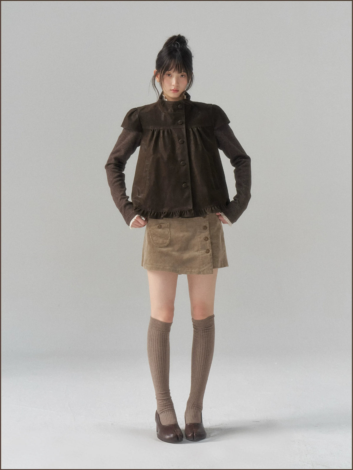 Suede Layered Flare Jacket