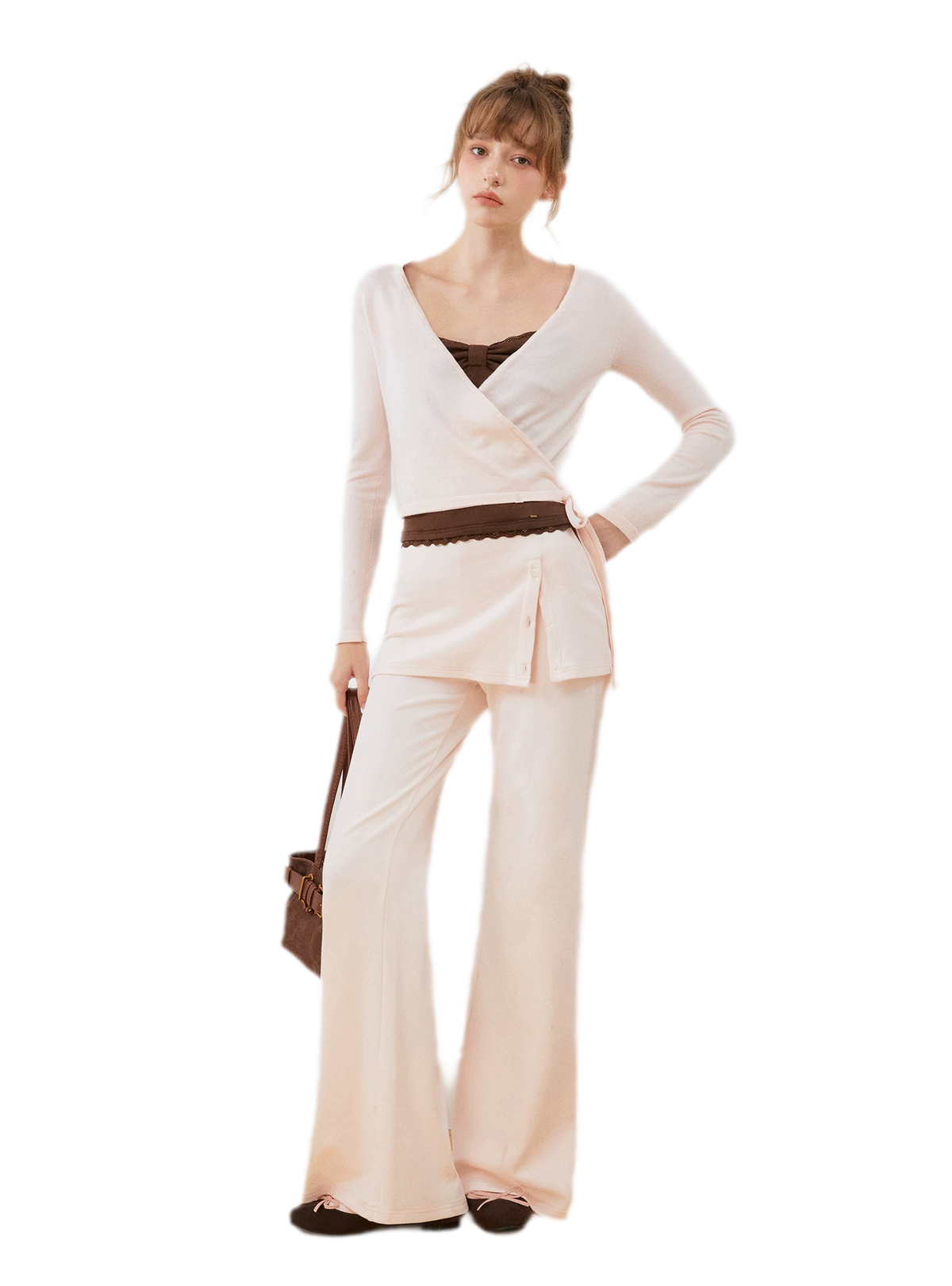 Silk Wool Wrap Knit Top
