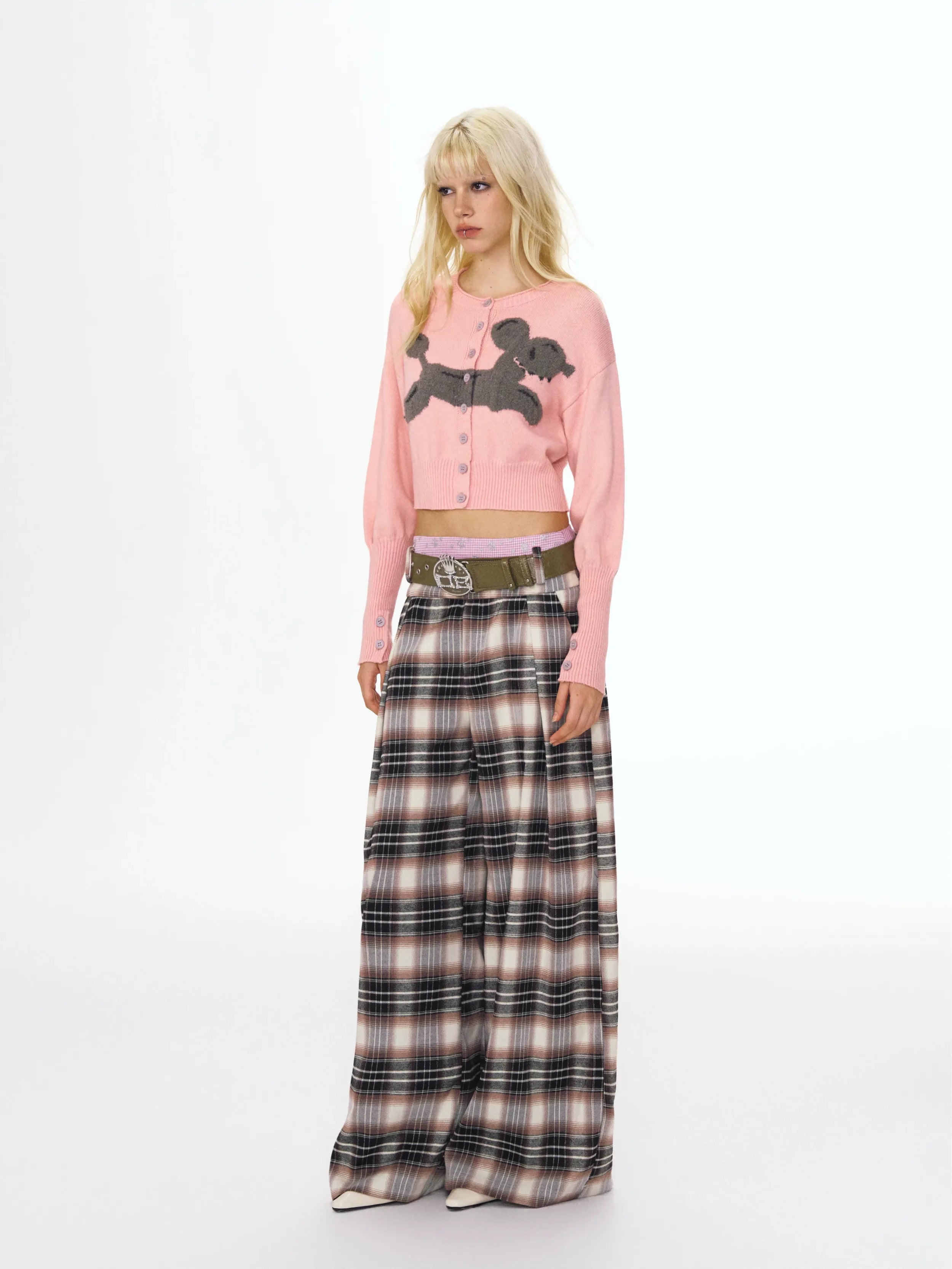 Poodle Motif Cardigan