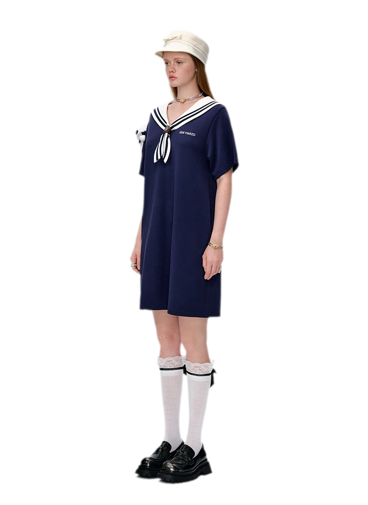 Sailor Collar T-Shirt Dress