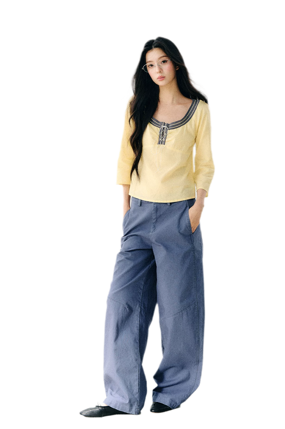 Washed Twill Cotton Pants