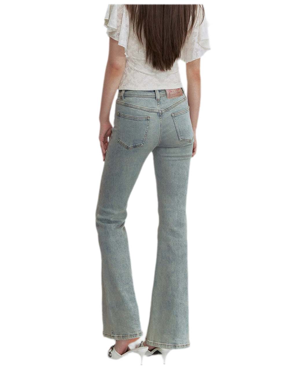 Vintage Wash Micro-Flare Jeans