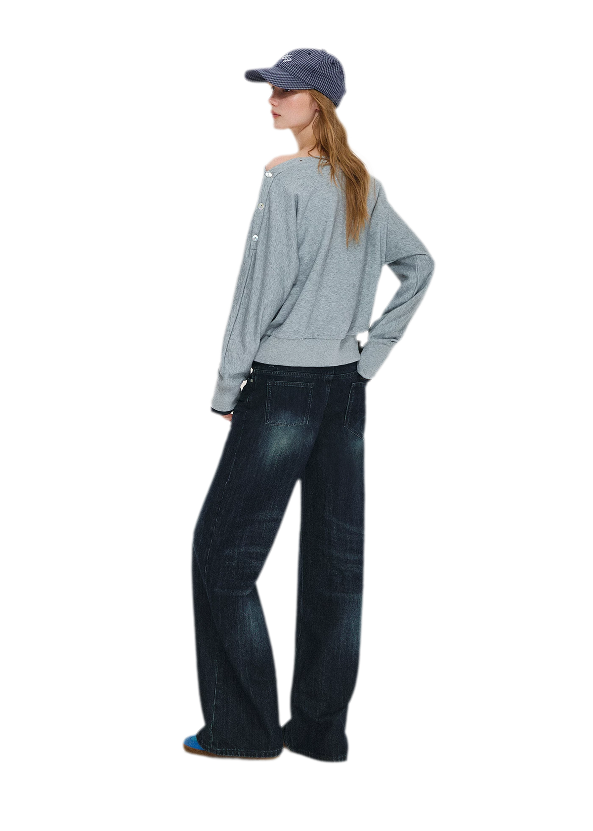 Rhinestone Off-Shoulder Relaxed Sweatshirt