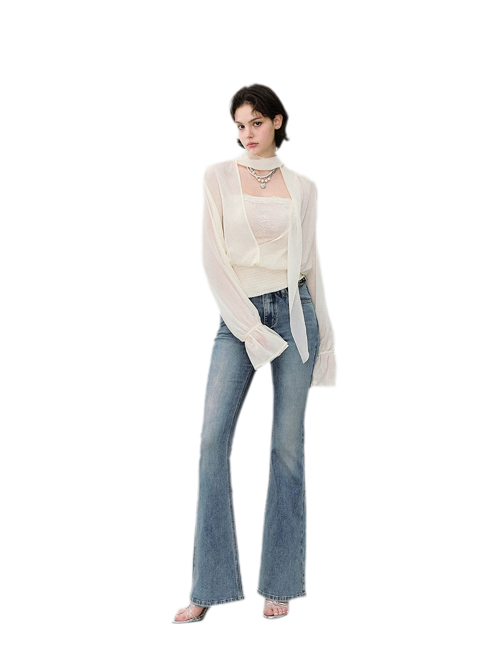 Denim Micro Flare Jeans