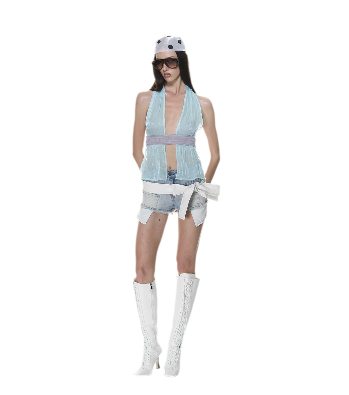 Mesh Halter Backless Top