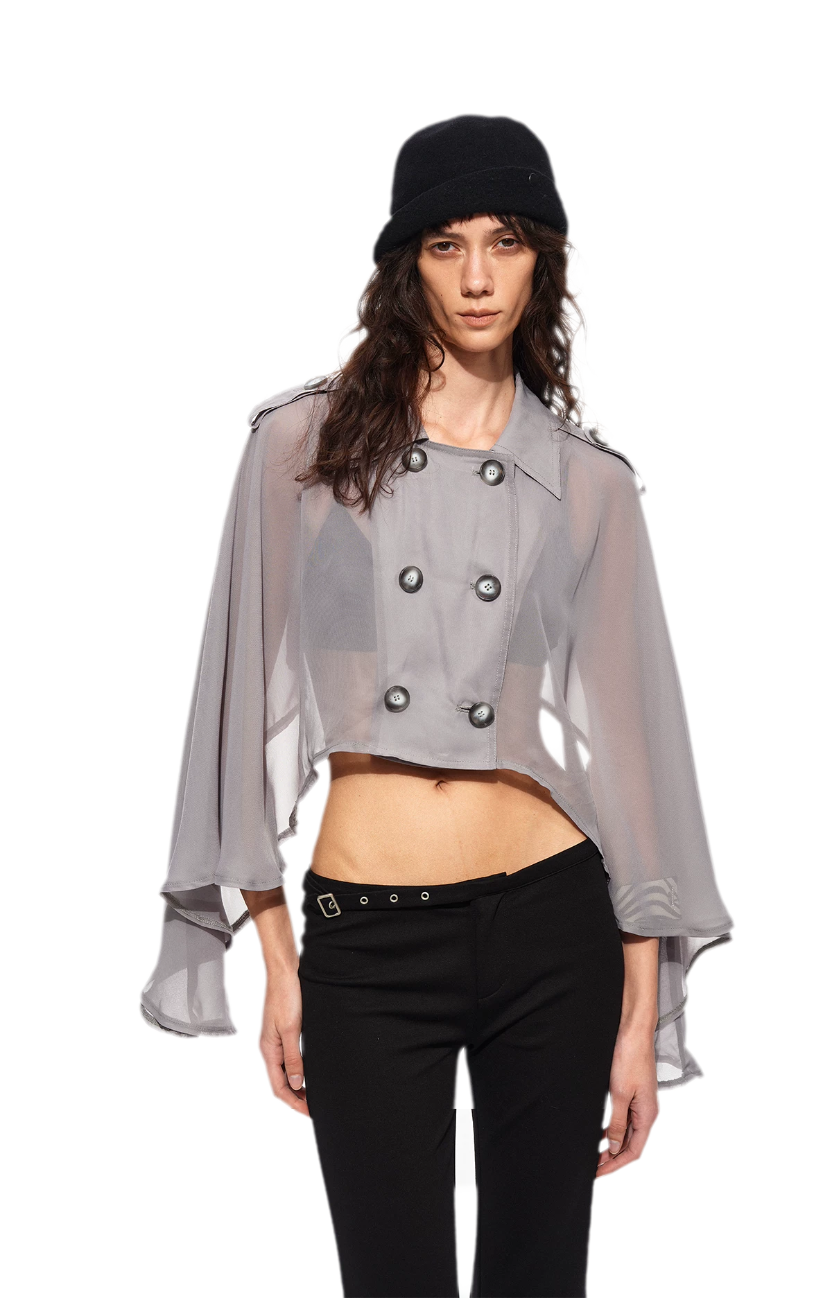 Sheer Trench Cape Top
