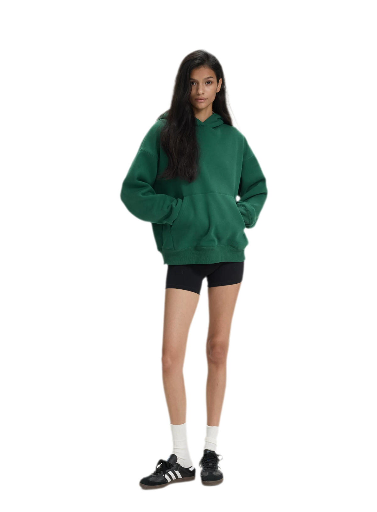 Brushed Hooded Cropped Sweatshirt