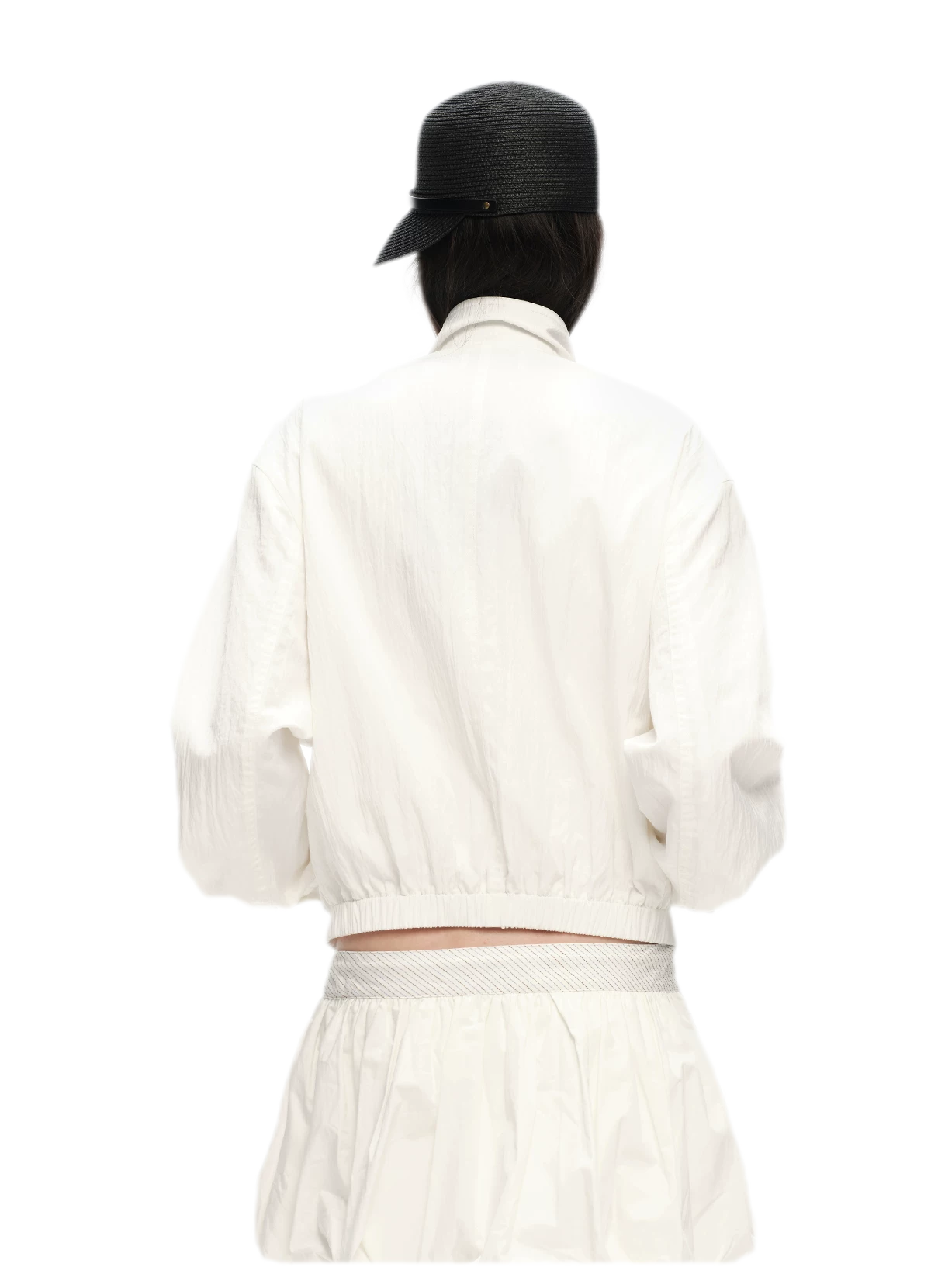 Lightweight High-Collar Cropped Jacket