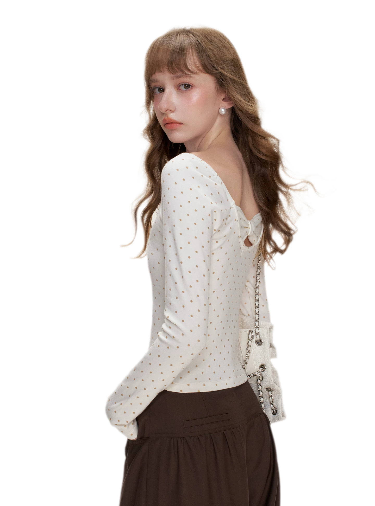 French Lace Bow Back Top