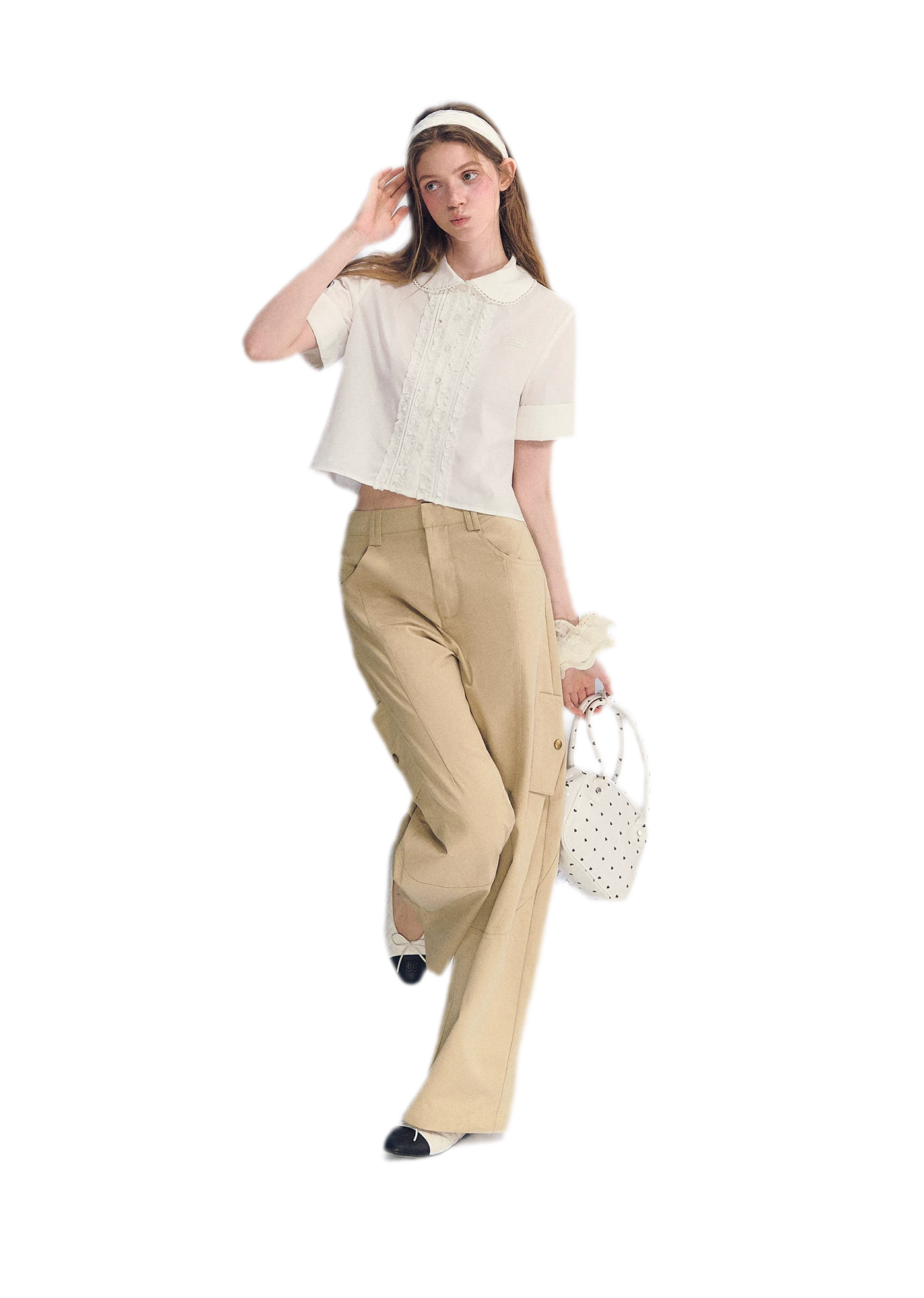 Lace Collar Cotton Shirt