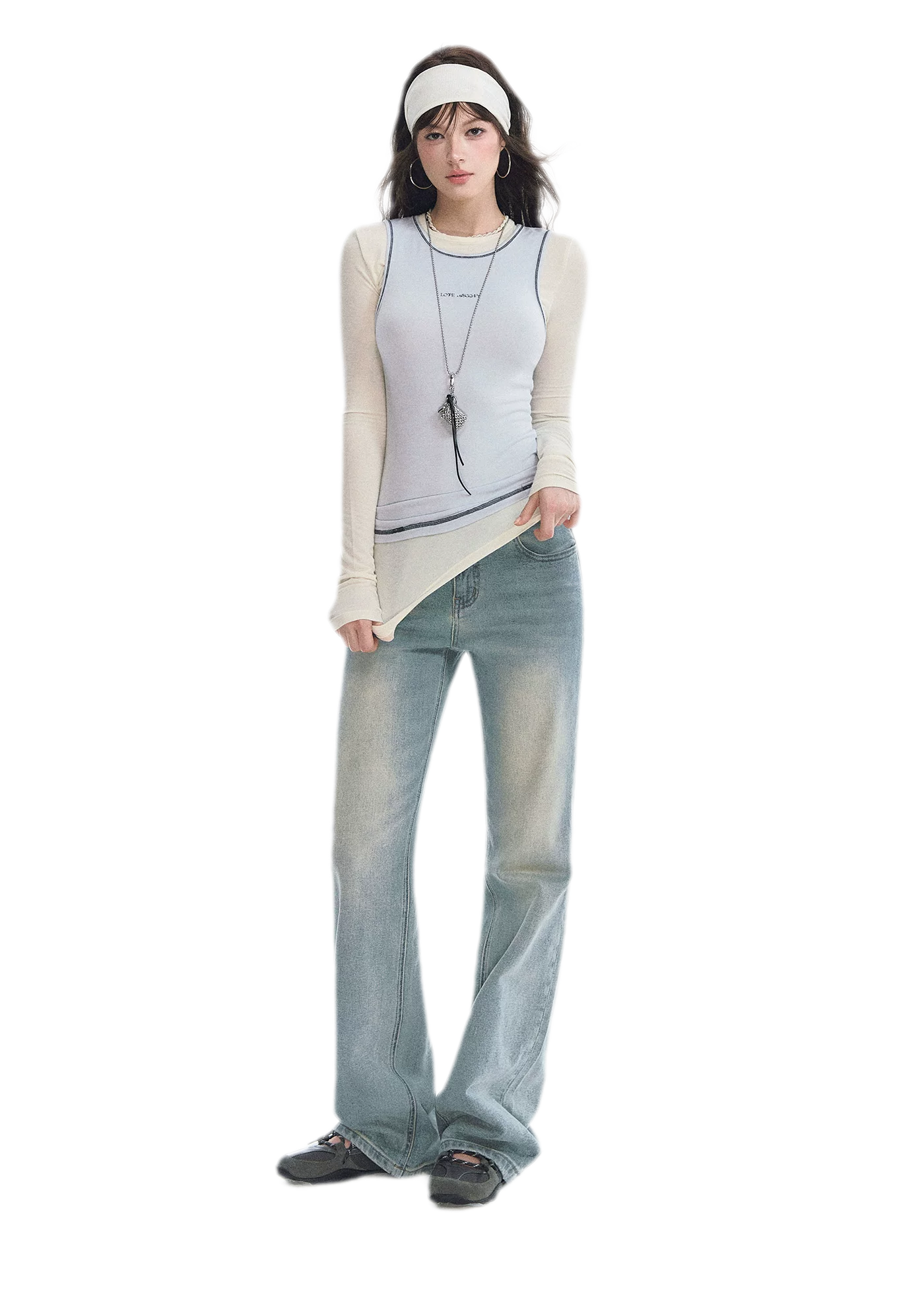 Contrast Trim Layered T-Shirt