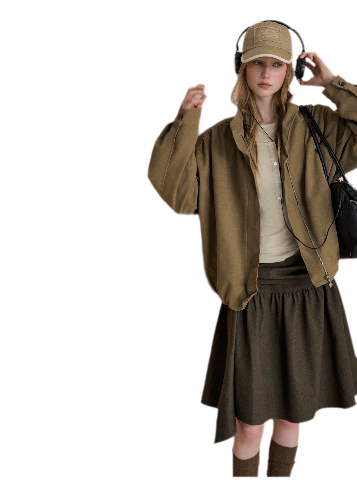 Gathered Suede Cropped Jacket