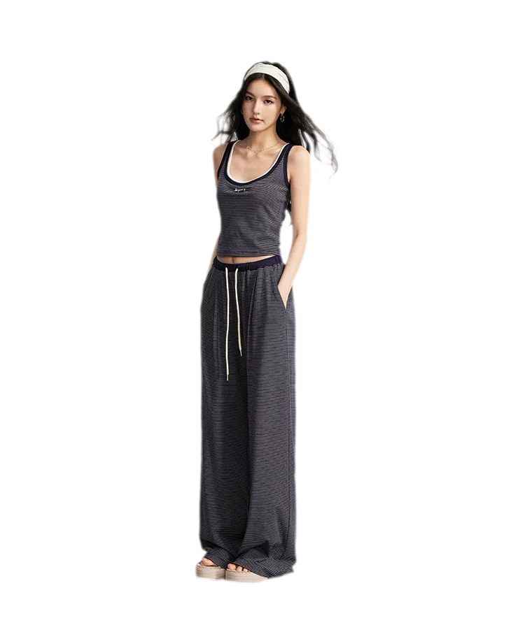 Striped U-Neck Set