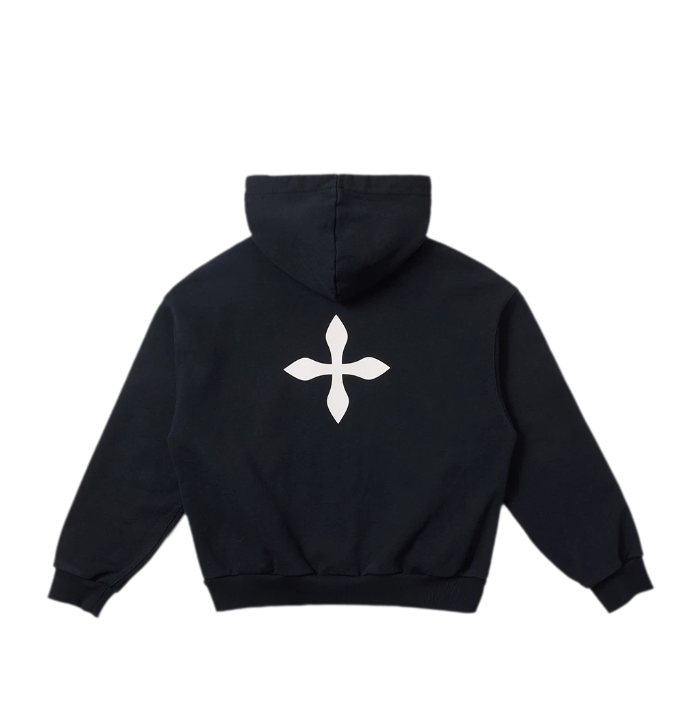 Cross Statue Oversized Zip-Up Hoodie