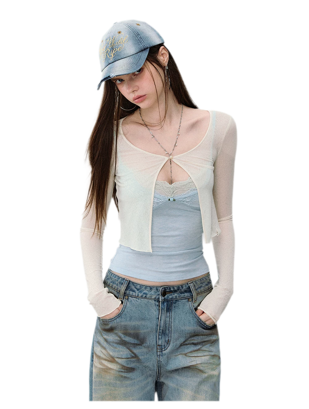 Sheer Cropped Sun Cardigan