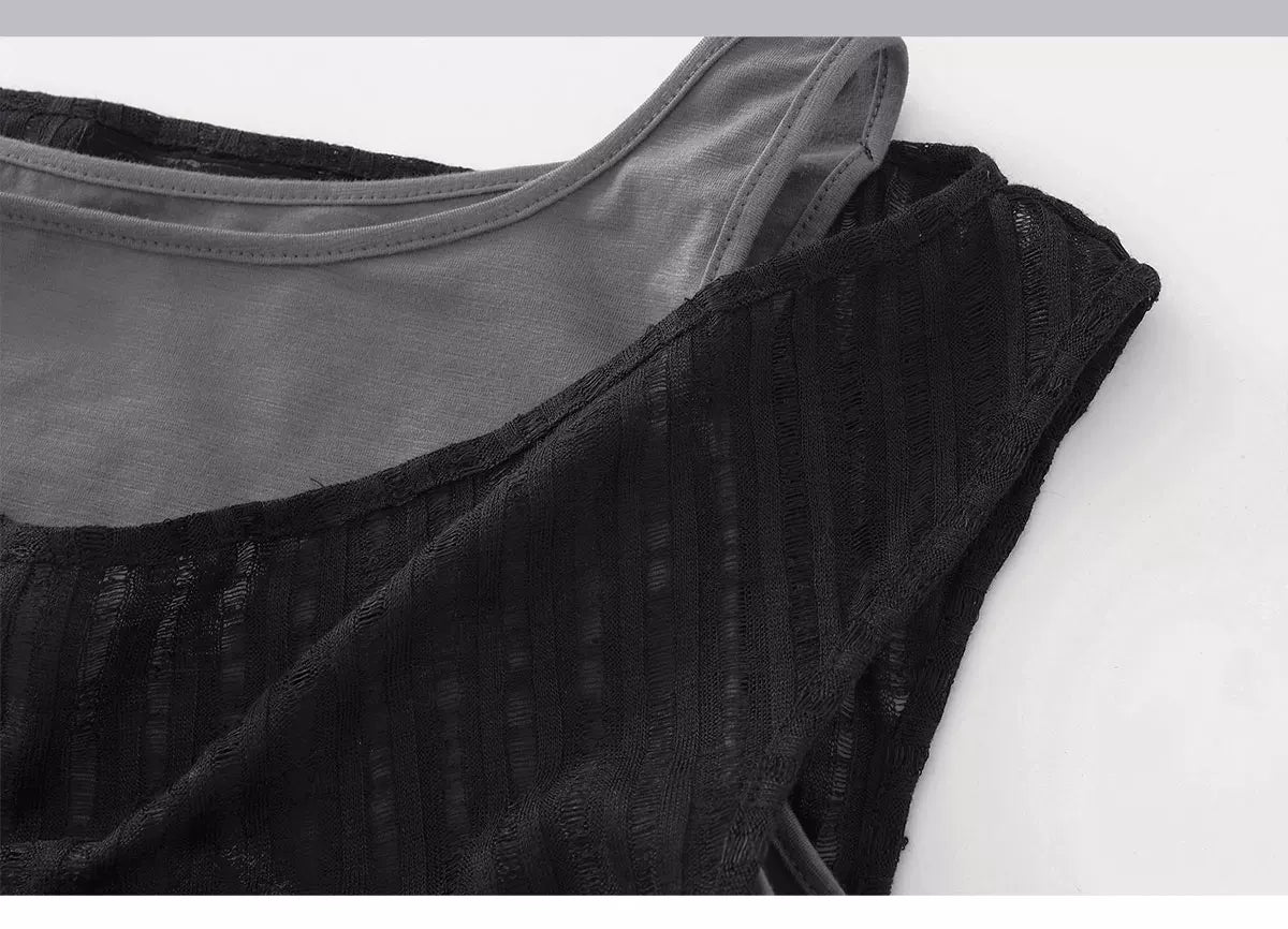 Punk Graffiti Layered T‑Shirt