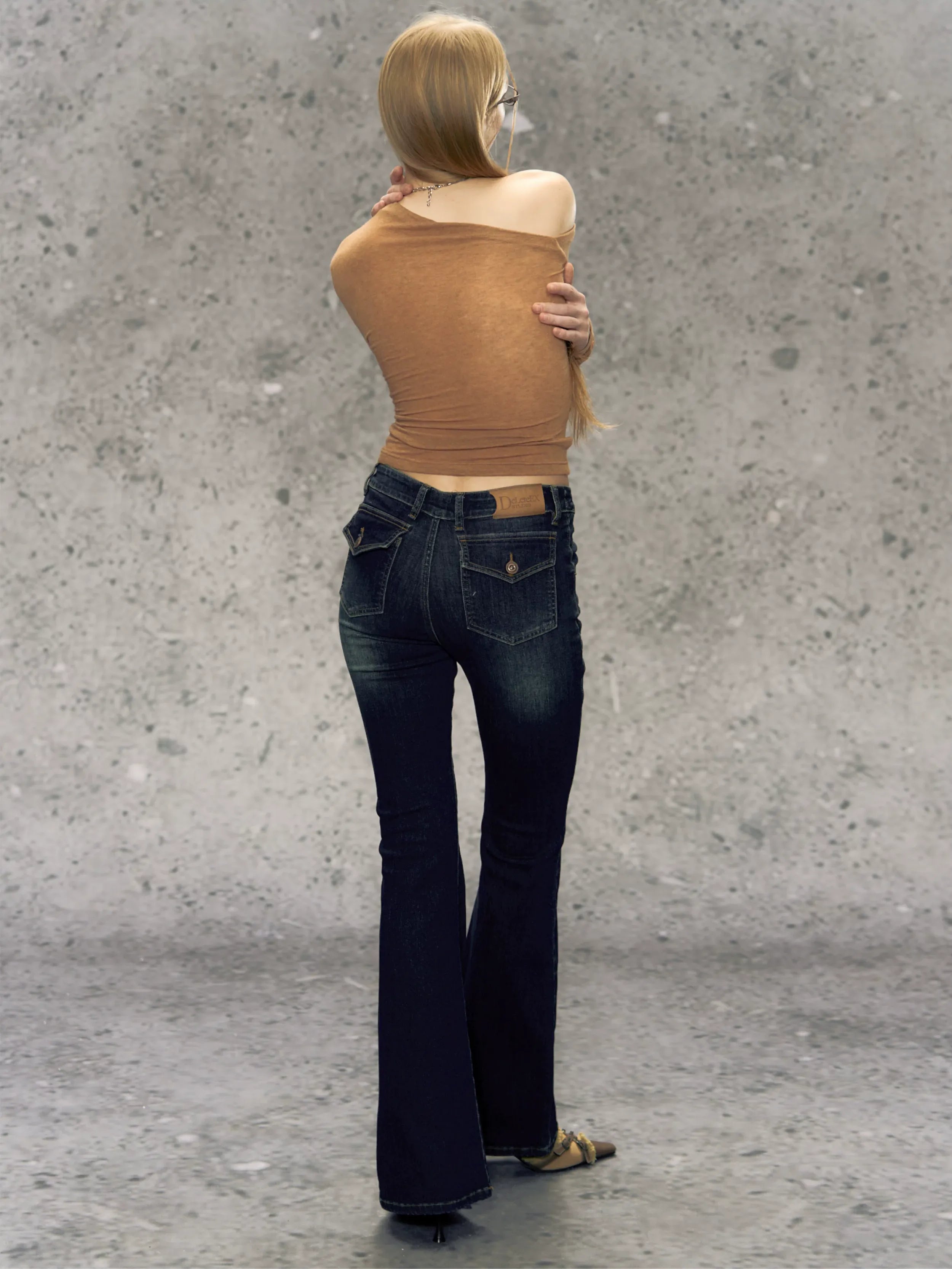 Washed Flare Denim Pants