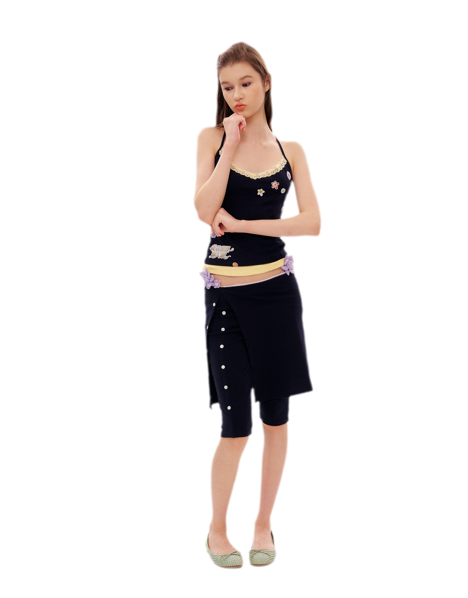 Floral Print Camisole Skirt-Shorts Set